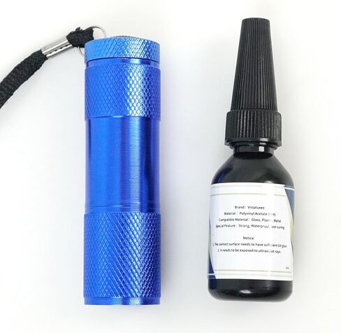 UV Glue Kit with uv Light, Liquid Plastic Welder, Glass Repair Fluid, Cures Quickly, Plastic, Glass, Metal Adhesive Repair for Home, Outdoors. (2Pack-20ML+Light) in Saudi Arabia
