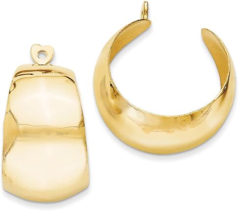 FJC FineJewelers 14K الذهب الأصفر من الذهب المصقول قرط الجاكيت in Saudi Arabia