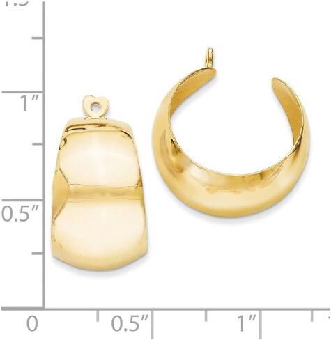 FJC FineJewelers 14K الذهب الأصفر من الذهب المصقول قرط الجاكيت in Saudi Arabia