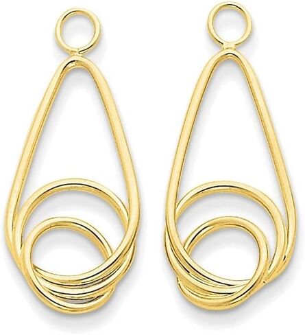 FJC Finejewelers 14k Yellow Gold Polished Fancy Teardrop Earring Jackets in Saudi Arabia