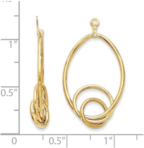 FJC Finejewelers 14k Yellow Gold Polished Fancy Teardrop Earring Jackets in Saudi Arabia