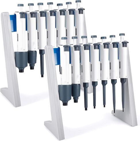 حامل الماصات، حامل الماصات المعملية، حامل الماصات الدقيقة، حامل الماصات الخطي البلاستيكي يحمل ما يصل إلى 8 ماصات (الماصات غير متضمنة) in Kuwait