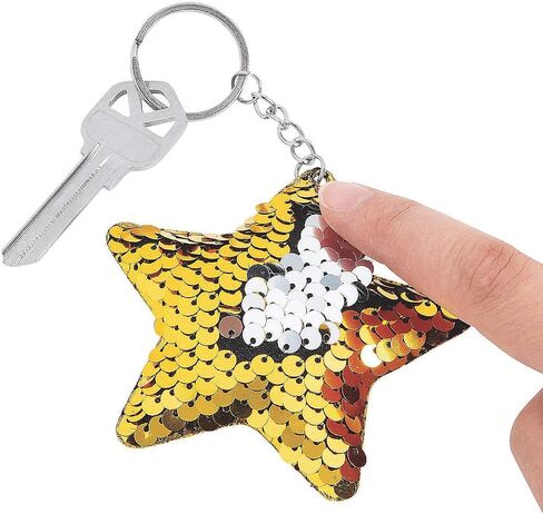 Fun Express Star Sturn Flipping Sequin Keychain - 12 قطعة - أنشطة تعليمية وتعليمية للأطفال in Saudi Arabia