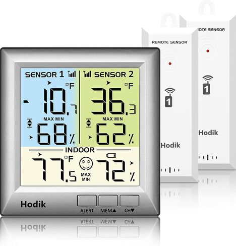 Wireless Digital Refrigerator Thermometer, Freezer Fridge Thermometer Indoor Outdoor with 2 Temp Alerts 90DB & 3 Adjustable Backlight & 330FT Remote Range for Kitchen Home Restaurant in Saudi Arabia