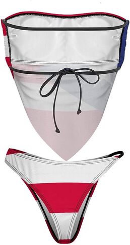 TAIZIYEAH Bikini Sets for Women Puerto Rico Flag Bikini Swimwear Sexy Push Up Two Piece Triangle Bikini Swimsuits L in Saudi Arabia