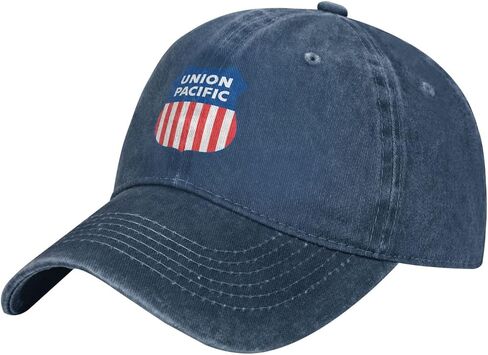 Union Pacific Railroad Denim Trucker Hat Baseball Cap for Men Or Women Cowboy Dad Black in Saudi Arabia
