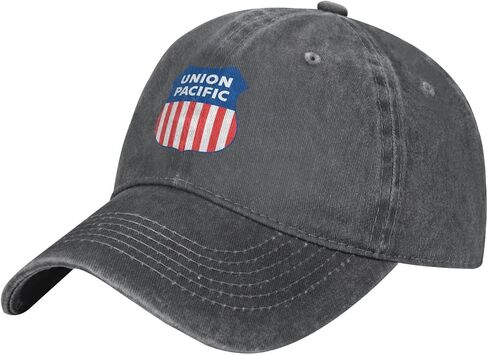 Union Pacific Railroad Denim Trucker Hat Baseball Cap for Men Or Women Cowboy Dad Black in Saudi Arabia