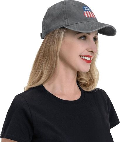 Union Pacific Railroad Denim Trucker Hat Baseball Cap for Men Or Women Cowboy Dad Black in Saudi Arabia