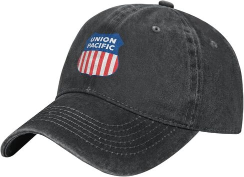 Union Pacific Railroad Denim Carer Hat Baseball Cap for Men أو Women Cowboy Dad Black in Saudi Arabia