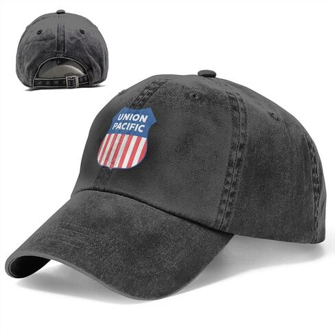 Union Pacific Railroad Denim Carer Hat Baseball Cap for Men أو Women Cowboy Dad Black in Saudi Arabia