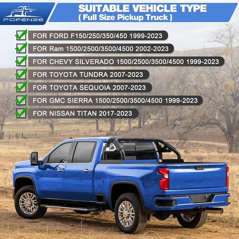 Roll Bar with Cargo Carrier Basket for Full Size Trucks Adjustable Chase Rack Sport Bar for Truck Compatible with Ford F150 & Ram & Silverado & Toyota Tundra & GMC Sierra in Saudi Arabia