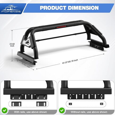 Roll Bar with Cargo Carrier Basket for Full Size Trucks Adjustable Chase Rack Sport Bar for Truck Compatible with Ford F150 & Ram & Silverado & Toyota Tundra & GMC Sierra in Saudi Arabia