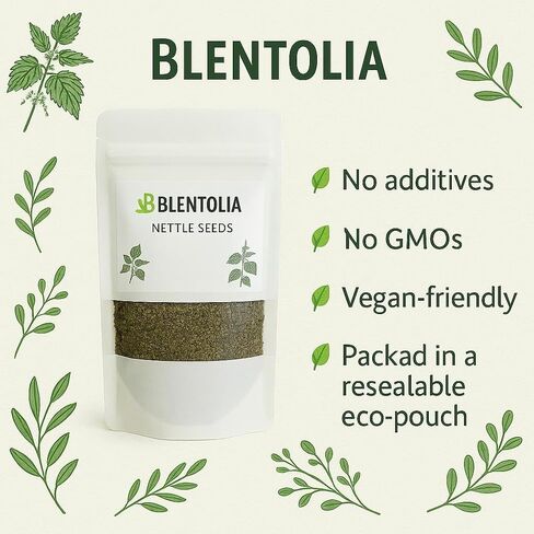 Blentolia Nettle Seeds – 100% Natural & Raw – Supports Energy, Detox & Wellness – Herbal Superfood for Smoothies, Teas, Salads – 250g Resealable Bag in Saudi Arabia
