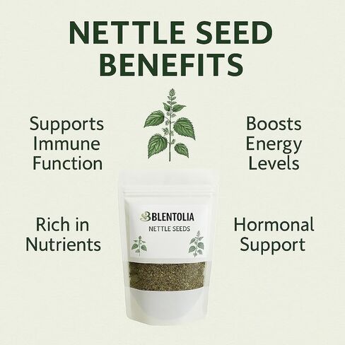 Blentolia Nettle Seeds – 100% Natural & Raw – Supports Energy, Detox & Wellness – Herbal Superfood for Smoothies, Teas, Salads – 250g Resealable Bag in Saudi Arabia