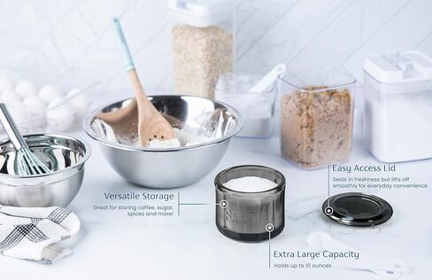 قبو ملح زجاجي من كوك مع غطاء زجاجي، زجاج مضغوط منقوش، حاوية تخزين شفافة، للقهوة والسكر والتوابل والحلوى، آمنة للاستخدام في غسالة الأطباق، 10 أونصة (زجاج) in Kuwait