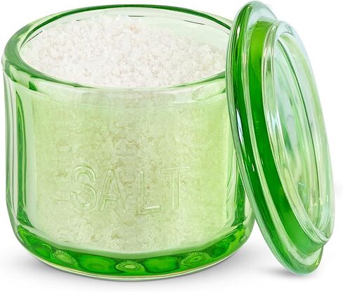 قبو ملح زجاجي من كوك مع غطاء زجاجي، زجاج مضغوط منقوش، حاوية تخزين شفافة، للقهوة والسكر والتوابل والحلوى، آمنة للاستخدام في غسالة الأطباق، 10 أونصة (زجاج) in Kuwait