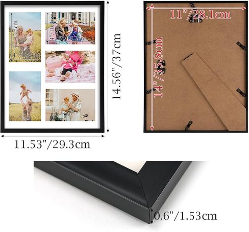 إطارات صور مجمعة سوداء متعددة الحجم من PHAREGE للجدار، مجموعة إطار مجمعة للصور مقاس 5x7، 4x4، 4x6 مع حصيرة، صورة 10x15 بدون حصيرة، عرض عمودي أو أفقي على الحائط، عبوتان in Kuwait