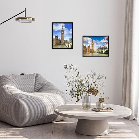 إطارات صور مجمعة سوداء متعددة الحجم من PHAREGE للجدار، مجموعة إطار مجمعة للصور مقاس 5x7، 4x4، 4x6 مع حصيرة، صورة 10x15 بدون حصيرة، عرض عمودي أو أفقي على الحائط، عبوتان in Kuwait