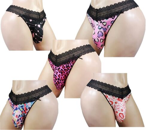aishani Pouch Panties Men's Lace Thong Bikini Briefs Hipster Underpants V in Kuwait