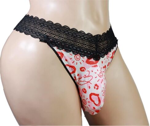 aishani Pouch Panties Men's Lace Thong Bikini Briefs Hipster Underpants V in Kuwait