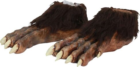 Ghoulish Productions Wolf Feet Deluxe Accessory. Fur Wolf Feet Brown, Wolf Feet Latex Fur, Brown Wolf Accessories Costume. Werewolves Line. One Size Latex Feet in Saudi Arabia