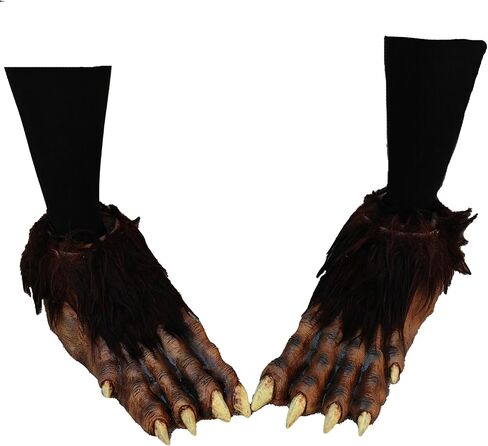 Ghoulish Productions Wolf Feet Deluxe Accessory. Fur Wolf Feet Brown, Wolf Feet Latex Fur, Brown Wolf Accessories Costume. Werewolves Line. One Size Latex Feet in Saudi Arabia