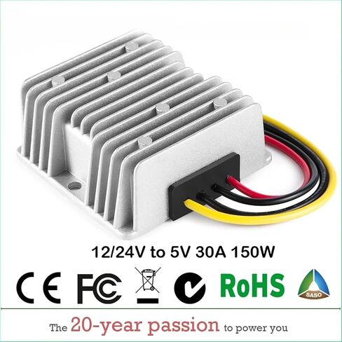 1pc 12V 24V to 5V 3A 5A 10A 20A 30A 40A 50A 100A Step Down Converter Stabilizer Regulator Reducer Power Supply for Cars Solar(12V 24V to 5V 40A) in Saudi Arabia