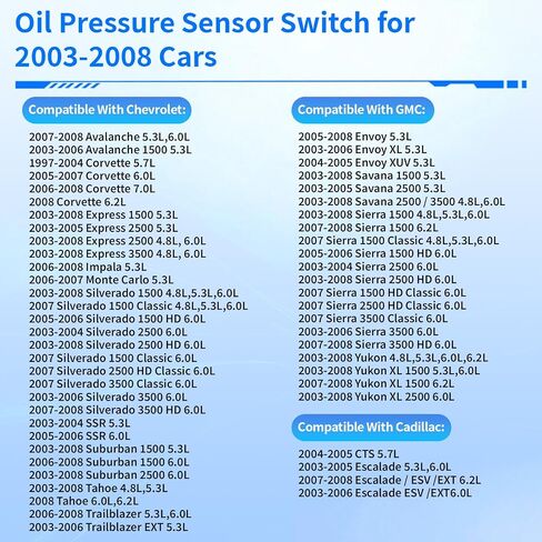 12677836 Oil Pressure Sensor Switch 12616646 with Filter Socket Replacement for Chevrolet Express Silverado Suburban 1500 2500 3500 Tahoe Corvette Avalanche Impala GMC Sierra Savana Yukon 2003-2008 in Saudi Arabia
