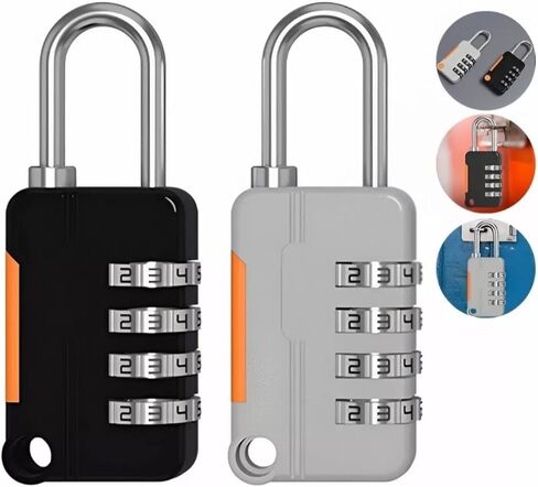 أقفال أمتعة سفر ، قفل رمز مركب أسود من 4 أرقام ، 3pcs حقيبة الأقفال الأقفال المحمولة القابلة لإعادة التوطين 4 أرقام لحقائب تحمل حقائب السفر حقائب رياضية in Kuwait