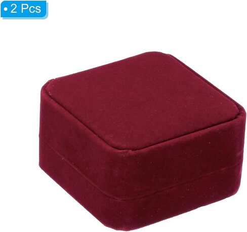 PATIKIL Velvet Ring Box, 2 Pack Double Slot Wedding Ring Box Vintage Jewelry Holder for Engagement Proposal Ceremony Anniversary Style 1, Purple in Saudi Arabia