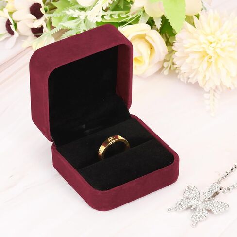 PATIKIL Velvet Ring Box, 2 Pack Double Slot Wedding Ring Box Vintage Jewelry Holder for Engagement Proposal Ceremony Anniversary Style 1, Purple in Saudi Arabia