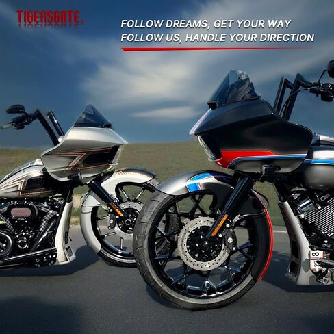 16 "Rise Pre-Wired 1.5" Fat Road Glide Ape Hanger Handlebar (أسلاك Can-Bus & TBW مثبتة مسبقًا) مع 3 خطوط فرامل ومجموعة كبل القابض لعام 2021-2023 نماذج Glide Harley Road ، Black in Kuwait