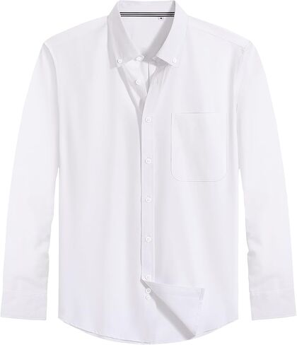 J.VER Men's Oxford Shirt Solid Casual Button Down Collar Shirts Long Sleeve Dress Shirts with Pocket in Saudi Arabia