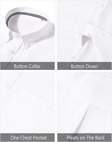 J.VER Men's Oxford Shirt Solid Casual Button Down Collar Shirts Long Sleeve Dress Shirts with Pocket in Saudi Arabia