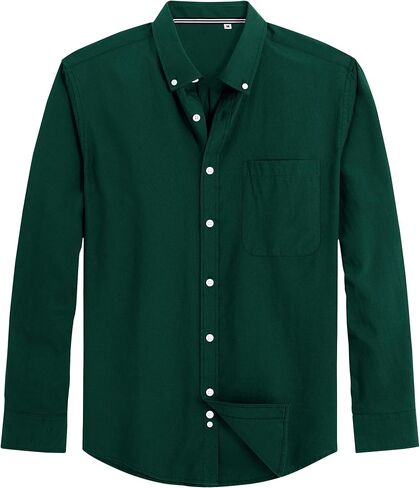 J.VER Men's Oxford Shirt Solid Casual Button Down Collar Shirts Long Sleeve Dress Shirts with Pocket in Saudi Arabia