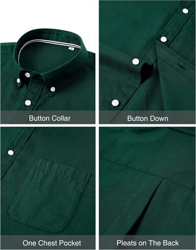 J.VER Men's Oxford Shirt Solid Casual Button Down Collar Shirts Long Sleeve Dress Shirts with Pocket in Saudi Arabia