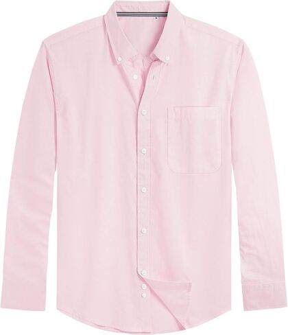 J.VER Men's Oxford Shirt Solid Casual Button Down Collar Shirts Long Sleeve Dress Shirts with Pocket in Saudi Arabia