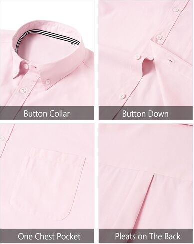 J.VER Men's Oxford Shirt Solid Casual Button Down Collar Shirts Long Sleeve Dress Shirts with Pocket in Saudi Arabia