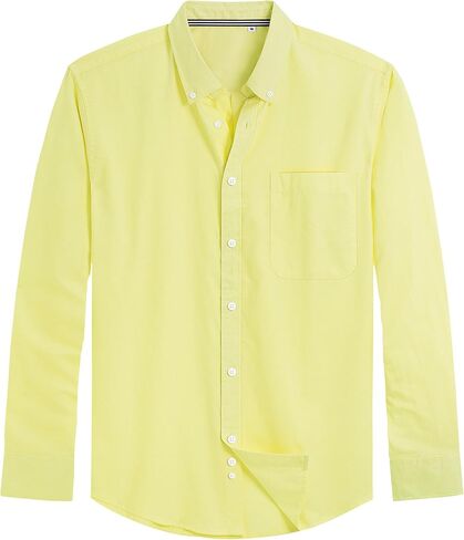 J.VER Men's Oxford Shirt Solid Casual Button Down Collar Shirts Long Sleeve Dress Shirts with Pocket in Saudi Arabia