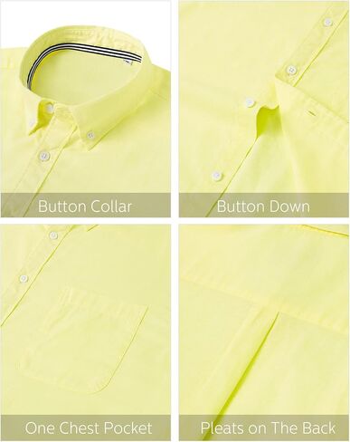 J.VER Men's Oxford Shirt Solid Casual Button Down Collar Shirts Long Sleeve Dress Shirts with Pocket in Saudi Arabia