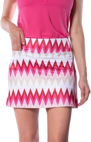 GOLFTINI Printed Pull-On A-Line Skort 16.5" - Stretch Golf, Tennis & Pickleball Skirt with Shorts, Pockets & Tummy Control in Saudi Arabia