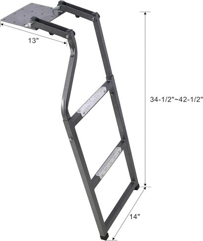 Essential Pickup Truck Tailgate Ladder for, Durable Aluminum Grip Plates, and Stable Ladder Feet, Black in Saudi Arabia