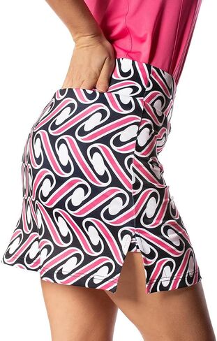 GOLFTINI Printed Pull-On A-Line Skort 16.5" - Stretch Golf, Tennis & Pickleball Skirt with Shorts, Pockets & Tummy Control in Saudi Arabia