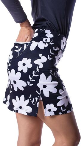 GOLFTINI Printed Pull-On A-Line Skort 16.5" - Stretch Golf, Tennis & Pickleball Skirt with Shorts, Pockets & Tummy Control in Saudi Arabia