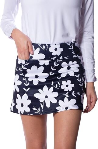 GOLFTINI Printed Pull-On A-Line Skort 16.5" - Stretch Golf, Tennis & Pickleball Skirt with Shorts, Pockets & Tummy Control in Saudi Arabia