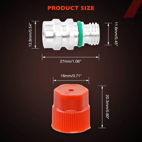 Air Conditioning Service Valve Includes Caps M12x1.5, Compatible with 2009-2013 Chevrolet GMC Buick Cadillac Escalade Audi Q7, Replacement for 800-955 MT0105, GM 52458184, 15-5438 (5 PCS) in Saudi Arabia