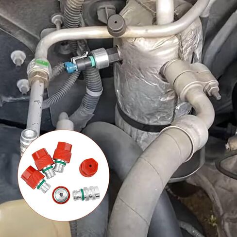 Air Conditioning Service Valve Includes Caps M12x1.5, Compatible with 2009-2013 Chevrolet GMC Buick Cadillac Escalade Audi Q7, Replacement for 800-955 MT0105, GM 52458184, 15-5438 (5 PCS) in Saudi Arabia