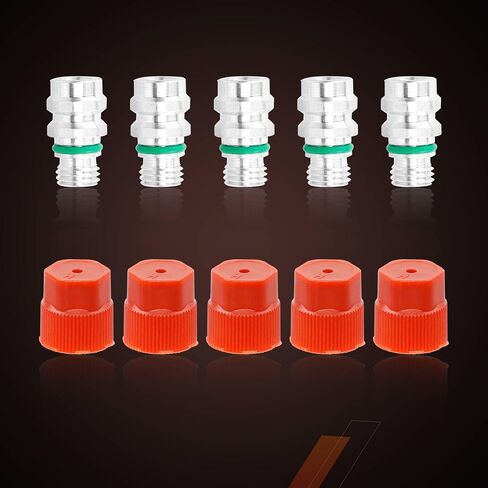 Air Conditioning Service Valve Includes Caps M12x1.5, Compatible with 2009-2013 Chevrolet GMC Buick Cadillac Escalade Audi Q7, Replacement for 800-955 MT0105, GM 52458184, 15-5438 (5 PCS) in Saudi Arabia