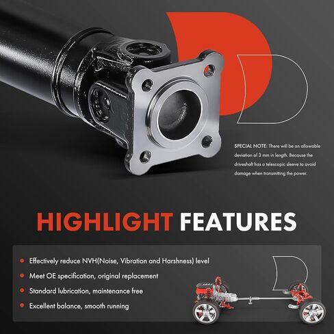 A-Premium Rear Complete Drive Shaft Prop Shaft Driveshaft Assembly Compatible with Subaru Outback 2005-2009 2.5L 3.0L, Automatic Transmission 5 Speed Transmissions, Replace# 27111AG12A, 27111AG16A in Saudi Arabia