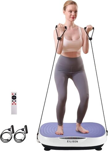 جهاز تمرين لوحة الاهتزاز من EILISON Glory - معدات منصة اللياقة البدنية الاهتزاز لتمرين الجسم بالكامل للتمرين في المنزل والسفر، وفقدان الوزن، والتنغيم والعافية (أرجواني) in Kuwait